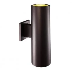 Cali 1-Light Large Bronze Cylinder Outdoor Wall Light Sconce by Bel Air Lighting