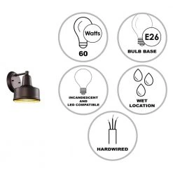 Channing 1-Light Small Bronze Barn Farmhouse Outdoor Wall Light Sconce with Metal Shade by Bel Air Lighting -GlowNest Shop bronze bel air lighting outdoor sconces 51320 bz 40 1000