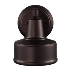 Channing 1-Light Small Bronze Barn Farmhouse Outdoor Wall Light Sconce with Metal Shade by Bel Air Lighting -GlowNest Shop bronze bel air lighting outdoor sconces 51320 bz 4f 1000