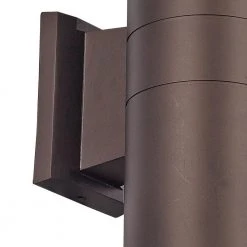 Compact 10 in. Bronze Integrated LED Outdoor Wall Light Cylinder Sconce with Clear Glass by Bel Air Lighting -GlowNest Shop bronze bel air lighting outdoor sconces led 40960 bz 4f 1000