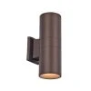 Compact 10 in. Bronze Integrated LED Outdoor Wall Light Cylinder Sconce with Clear Glass by Bel Air Lighting -GlowNest Shop bronze bel air lighting outdoor sconces led 40960 bz 64 1000