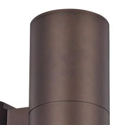 Compact 10 in. Bronze Integrated LED Outdoor Wall Light Cylinder Sconce with Clear Glass by Bel Air Lighting -GlowNest Shop bronze bel air lighting outdoor sconces led 40960 bz c3 1000