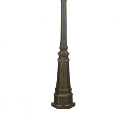 Villa Nueva 96 in. 3-Light Brown Outdoor Lamp Post Light Set with Stained Glass by Bel Air Lighting -GlowNest Shop brown bel air lighting post light sets 4719 brz 1f 1000