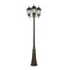 Villa Nueva 96 in. 3-Light Brown Outdoor Lamp Post Light Set with Stained Glass by Bel Air Lighting