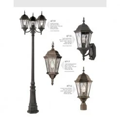 Villa Nueva 96 in. 3-Light Brown Outdoor Lamp Post Light Set with Stained Glass by Bel Air Lighting -GlowNest Shop brown bel air lighting post light sets 4719 brz d4 1000