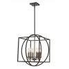 Arzio 6-Light Brushed Nickel and Black Caged Chandelier for Dining Room with Metal Shade by Bel Air Lighting -GlowNest Shop brushed nickel and black bel air lighting chandeliers 11186 bn bk 64 1000