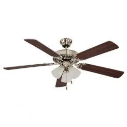 Spottswood 52 in. Indoor Brushed Nickel Ceiling Fan with Light Kit and Reversible Blades by Bel Air Lighting -GlowNest Shop brushed nickel bel air lighting ceiling fans with lights f 1005 bn c3 1000