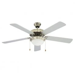 Westwood 52 in. Indoor Brushed Nickel Ceiling Fan with Light Kit and Reversible Blades by Bel Air Lighting