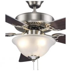 52 in. Indoor Brushed Nickel Ceiling Fan with Light Kit and Pull Chain, 5 Reversible Blades by Bel Air Lighting -GlowNest Shop brushed nickel bel air lighting ceiling fans with lights f 2000 bn 1f 1000