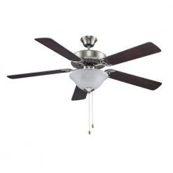 52 in. Indoor Brushed Nickel Ceiling Fan with Light Kit and Pull Chain, 5 Reversible Blades by Bel Air Lighting -GlowNest Shop brushed nickel bel air lighting ceiling fans with lights f 2000 bn 4f 1000