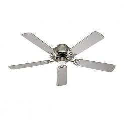 Seltzer 52 In. Indoor Brushed Nickel Ceiling Fan with 5 Reversible Blades by Bel Air Lighting