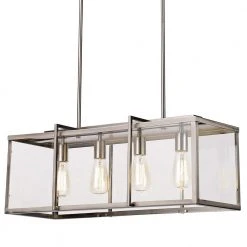 Eastwood II 4-Light Brushed Nickel Hanging Kitchen Island Pendant Light with Clear Glass Shade by Bel Air Lighting 11 Eastwood II 4-Light Brushed Nickel Hanging Kitchen Island Pendant Light with Clear Glass Shade by Bel Air Lighting -GlowNest Shop brushed nickel bel air lighting chandeliers 10214 bn c3 1000