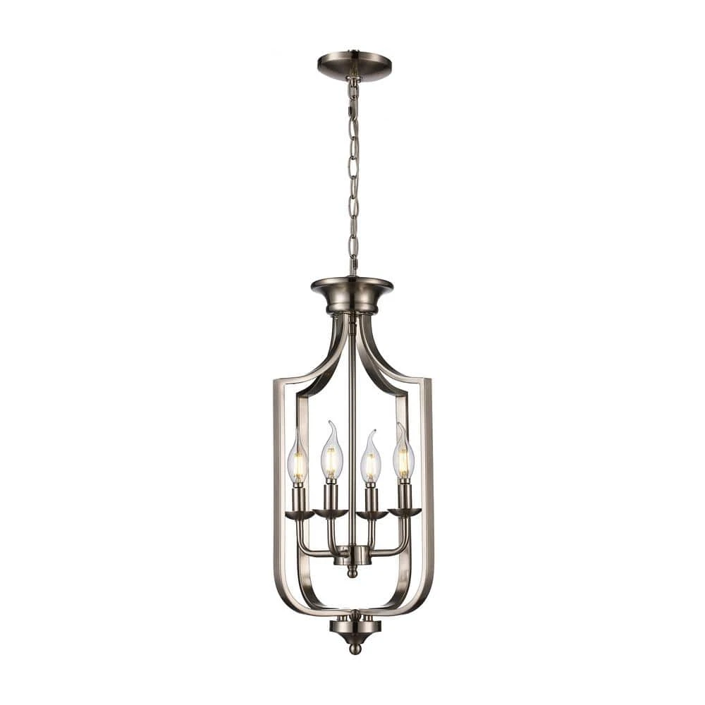 Hillcrest 12 in. 4-Light Brushed Nickel Traditional Hanging Kitchen Pendant Light with Metal Shade by Bel Air Lighting 9 Hillcrest 12 in. 4-Light Brushed Nickel Traditional Hanging Kitchen Pendant Light with Metal Shade by Bel Air Lighting - Image 7