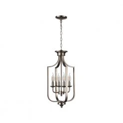Hillcrest 12 in. 4-Light Brushed Nickel Traditional Hanging Kitchen Pendant Light with Metal Shade by Bel Air Lighting 14 Hillcrest 12 in. 4-Light Brushed Nickel Traditional Hanging Kitchen Pendant Light with Metal Shade by Bel Air Lighting -GlowNest Shop brushed nickel bel air lighting chandeliers 11214 bn c3 1000