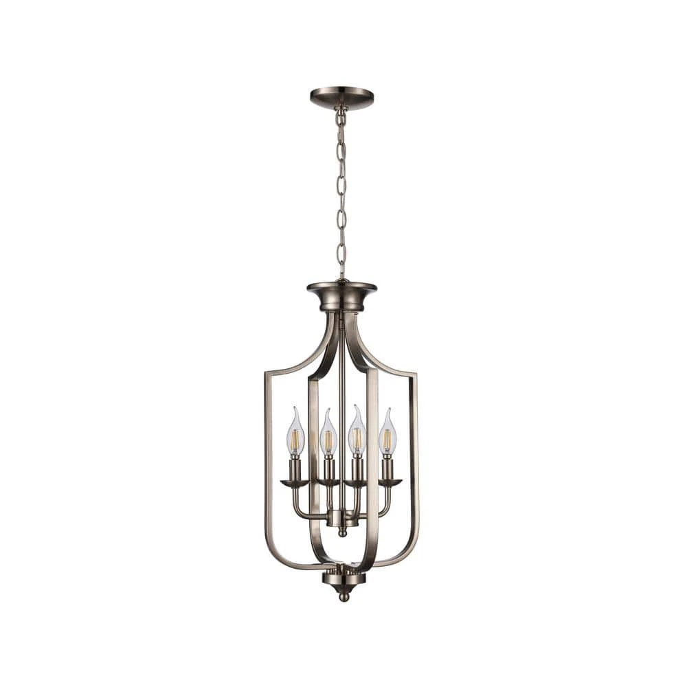 Hillcrest 12 in. 4-Light Brushed Nickel Traditional Hanging Kitchen Pendant Light with Metal Shade by Bel Air Lighting 8 Hillcrest 12 in. 4-Light Brushed Nickel Traditional Hanging Kitchen Pendant Light with Metal Shade by Bel Air Lighting - Image 6