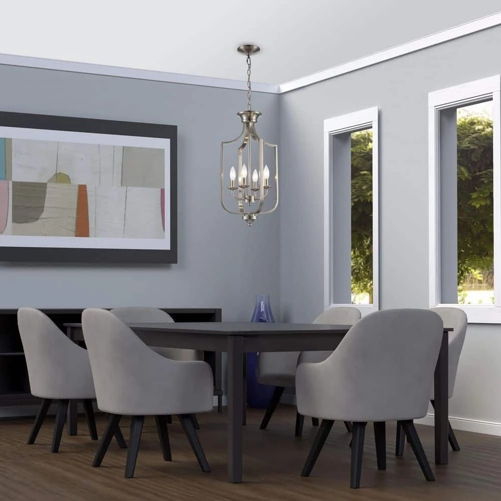 Hillcrest 12 in. 4-Light Brushed Nickel Traditional Hanging Kitchen Pendant Light with Metal Shade by Bel Air Lighting 4 Hillcrest 12 in. 4-Light Brushed Nickel Traditional Hanging Kitchen Pendant Light with Metal Shade by Bel Air Lighting - Image 2