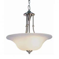 Perkins 3-Light Brushed Nickel Hanging Kitchen Pendant Light with Marbleized Glass Shade by Bel Air Lighting -GlowNest Shop brushed nickel bel air lighting chandeliers 6543 bn c3 1000