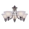 Perkins 5-Light Brushed Nickel Chandelier for Dining Room with Marbleized Glass Shades by Bel Air Lighting -GlowNest Shop brushed nickel bel air lighting chandeliers 6545 bn 64 1000