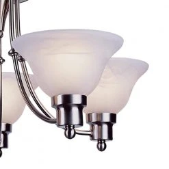Perkins 5-Light Brushed Nickel Chandelier for Dining Room with Marbleized Glass Shades by Bel Air Lighting -GlowNest Shop brushed nickel bel air lighting chandeliers 6545 bn c3 1000