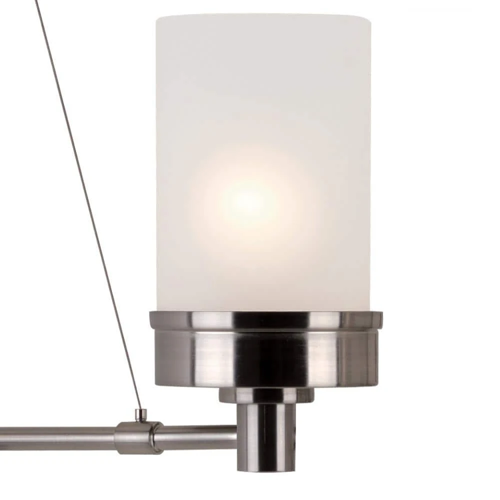 Fusion 3-Light Brushed Nickel Chandelier for Dining Room with Frosted Glass Shades by Bel Air Lighting 6 Fusion 3-Light Brushed Nickel Chandelier for Dining Room with Frosted Glass Shades by Bel Air Lighting - Image 4