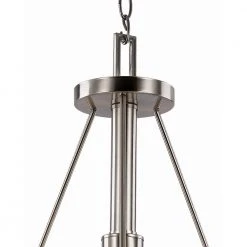 Mod Pod 15.75 in. 3-Light Brushed Nickel Hanging Kitchen Pendant Light with Frosted Glass Shade by Bel Air Lighting -GlowNest Shop brushed nickel bel air lighting chandeliers 70528 bn 4f 1000