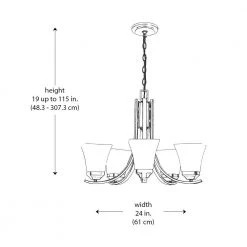 Cameo 5-Light Brushed Nickel Chandelier for Dining Room with Frosted Glass Shades by Bel Air Lighting -GlowNest Shop brushed nickel bel air lighting chandeliers 70645 bn c3 1000