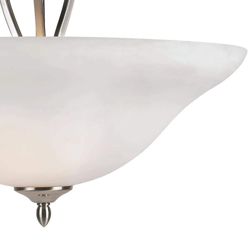 Glasswood 3-Light Brushed Nickel Hanging Kitchen Pendant Light with White Frost Glass Shade by Bel Air Lighting 6 Glasswood 3-Light Brushed Nickel Hanging Kitchen Pendant Light with White Frost Glass Shade by Bel Air Lighting - Image 4