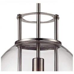 Grove 1-Light Brushed Nickel Globe Hanging Kitchen Pendant Light with Clear Glass Shade by Bel Air Lighting -GlowNest Shop brushed nickel bel air lighting chandeliers pnd 2030 bn 4f 1000