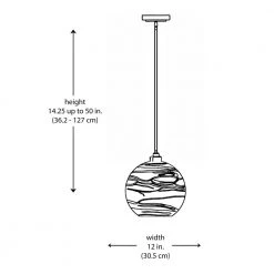 1-Light Brushed Nickel Globe Hanging Kitchen Pendant Light with Clear Wave Glass Shade by Bel Air Lighting -GlowNest Shop brushed nickel bel air lighting chandeliers pnd 2153 77 1000