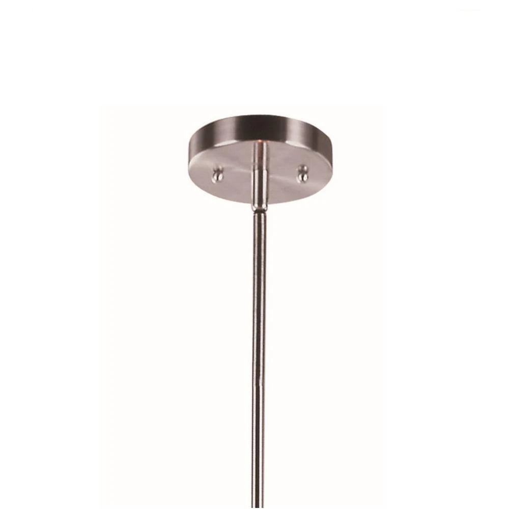 Schiffer 18 in. 3-Light Brushed Nickel Hanging Kitchen Pendant Light with Black Fabric Drum Shade by Bel Air Lighting 7 Schiffer 18 in. 3-Light Brushed Nickel Hanging Kitchen Pendant Light with Black Fabric Drum Shade by Bel Air Lighting - Image 5