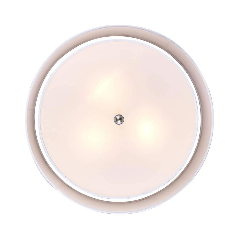 Schiffer 18 in. 3-Light Brushed Nickel Modern Hanging Kitchen Pendant Light with Ivory Shade by Bel Air Lighting 6 Schiffer 18 in. 3-Light Brushed Nickel Modern Hanging Kitchen Pendant Light with Ivory Shade by Bel Air Lighting - Image 4