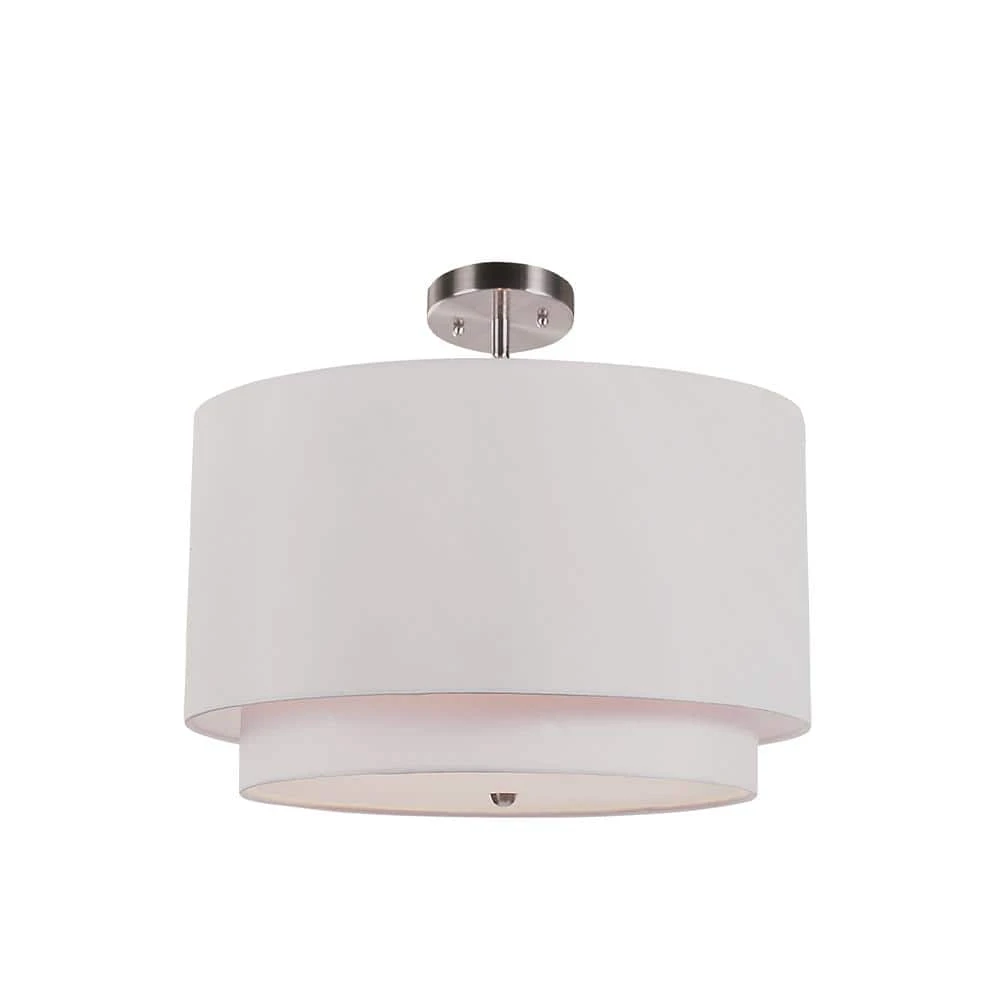 Schiffer 18 in. 3-Light Brushed Nickel Modern Hanging Kitchen Pendant Light with Ivory Shade by Bel Air Lighting 10 Schiffer 18 in. 3-Light Brushed Nickel Modern Hanging Kitchen Pendant Light with Ivory Shade by Bel Air Lighting - Image 8