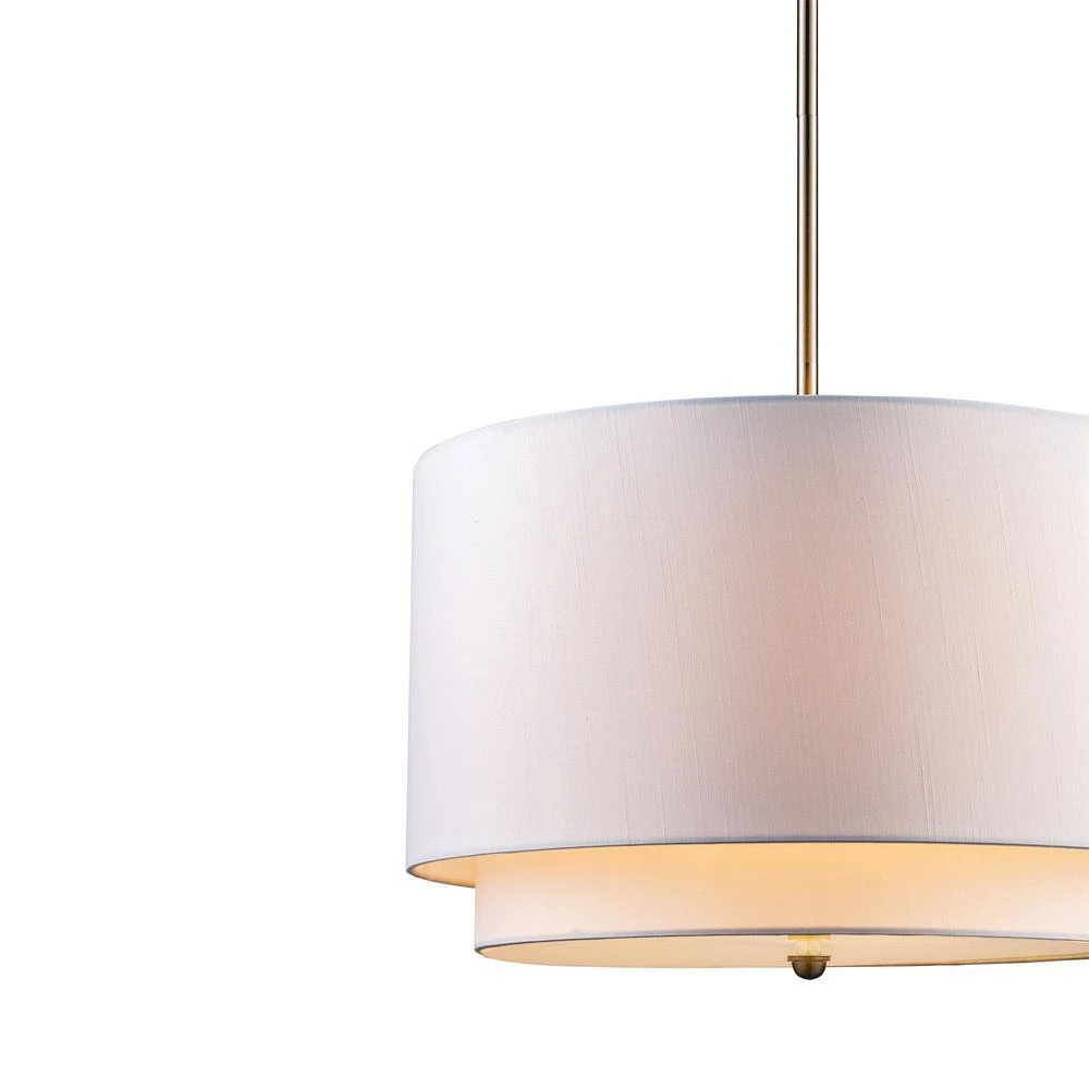 Schiffer 18 in. 3-Light Brushed Nickel Modern Hanging Kitchen Pendant Light with Ivory Shade by Bel Air Lighting 11 Schiffer 18 in. 3-Light Brushed Nickel Modern Hanging Kitchen Pendant Light with Ivory Shade by Bel Air Lighting - Image 9