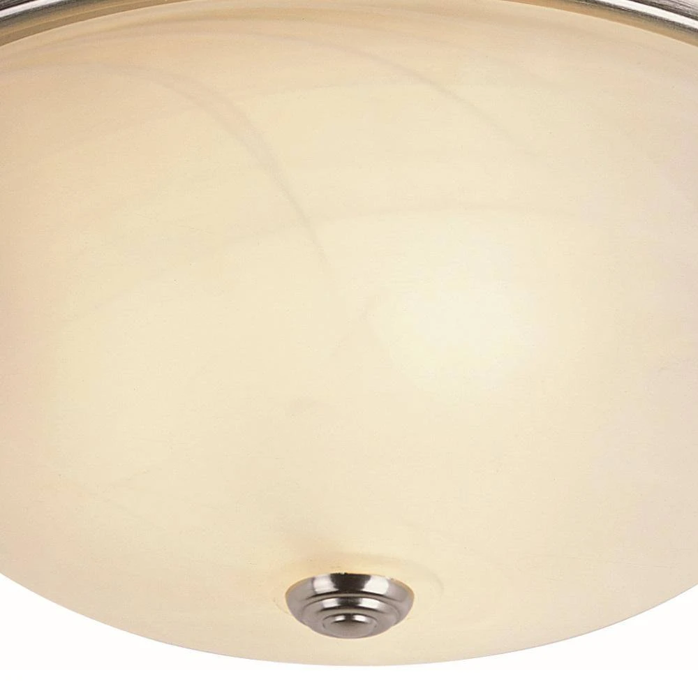 Browns 13 in. 2-Light Brushed Nickel Flush Mount Kitchen Ceiling Light Fixture with White Marbleized Glass Shade by Bel Air Lighting 6 Browns 13 in. 2-Light Brushed Nickel Flush Mount Kitchen Ceiling Light Fixture with White Marbleized Glass Shade by Bel Air Lighting - Image 4