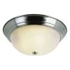 Browns 15 in. 3-Light Brushed Nickel Flush Mount Kitchen Ceiling Light Fixture with White Marbleized Glass Shade by Bel Air Lighting -GlowNest Shop brushed nickel bel air lighting flush mount lights 13619 bn 64 1000