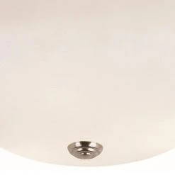 Bowers 13 in. 2-Light Brushed Nickel Flush Mount Kitchen Ceiling Light Fixture with Frosted Glass Shade by Bel Air Lighting -GlowNest Shop brushed nickel bel air lighting flush mount lights 13718 bn 4f 1000
