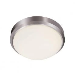 Bliss 11 in. 1-Light Brushed Nickel Flush Mount Kitchen Ceiling Light Fixture with Frosted Shade by Bel Air Lighting