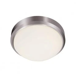 Bliss 13 in. 1-Light Brushed Nickel Flush Mount Kitchen Ceiling Light Fixture with Frosted Shade by Bel Air Lighting