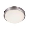 Bliss 15 in. 3-Light Brushed Nickel Flush Mount Kitchen Ceiling Light Fixture with Frosted Shade by Bel Air Lighting