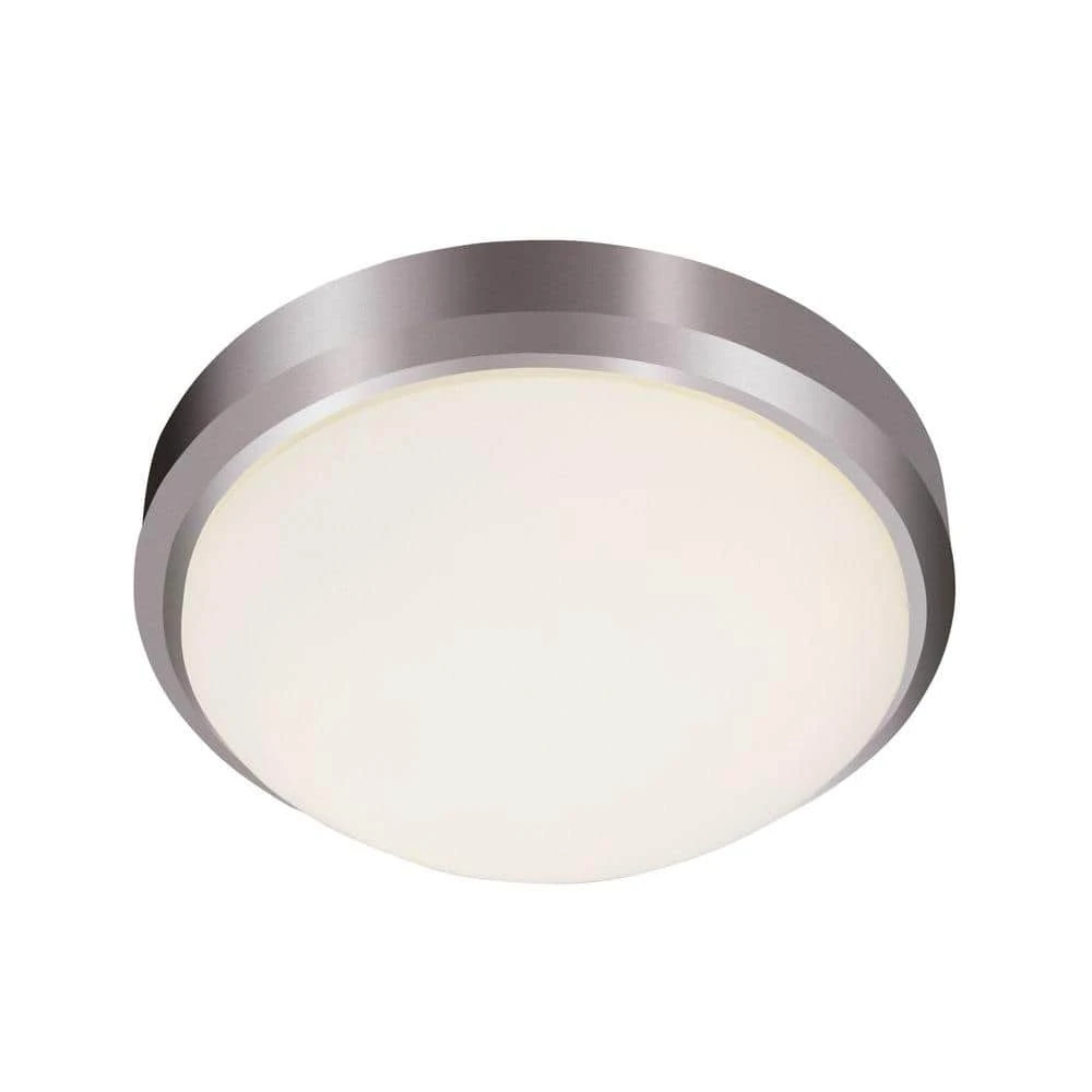 Bliss 15 in. 3-Light Brushed Nickel Flush Mount Kitchen Ceiling Light Fixture with Frosted Shade by Bel Air Lighting 3 Bliss 15 in. 3-Light Brushed Nickel Flush Mount Kitchen Ceiling Light Fixture with Frosted Shade by Bel Air Lighting