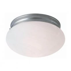 Dash 8 in. 1-Light Brushed Nickel Flush Mount Kitchen Ceiling Light Fixture with Marbleized Glass by Bel Air Lighting