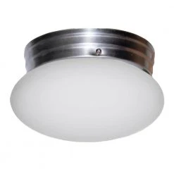 Dash 10 in. 2-Light Brushed Nickel Flush Mount Kitchen Ceiling Light Fixture with Opal Glass by Bel Air Lighting