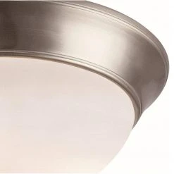 Bolton 16 in. 3-Light Brushed Nickel Flush Mount Kitchen Ceiling Light Fixture with Frosted Glass Shade by Bel Air Lighting -GlowNest Shop brushed nickel bel air lighting flush mount lights 57705 bn c3 1000