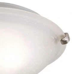 Constellation 16 in. 3-Light Brushed Nickel Flush Mount Kitchen Ceiling Light Fixture with Linen Glass Shade by Bel Air Lighting -GlowNest Shop brushed nickel bel air lighting flush mount lights 58601 bn c3 1000