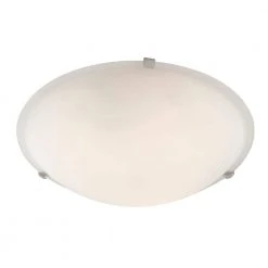 Cullen 15 in. 3-Light Brushed Nickel Flush Mount Kitchen Ceiling Light Fixture with Frosted Glass Shade by Bel Air Lighting