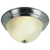 Del Mar 15 in. 3-Light Brushed Nickel Flush Mount Kitchen Ceiling Light Fixture with Frosted Leaf Pattern Glass Shade by Bel Air Lighting -GlowNest Shop brushed nickel bel air lighting flush mount lights 58802 bn 64 1000