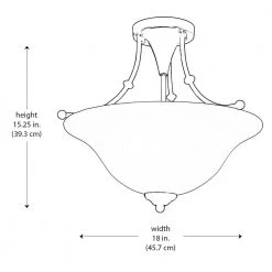 Perkins 18 in. 3-Light Brushed Nickel Semi Flush Mount Kitchen Ceiling Light Fixture with Marbleized Glass Shade by Bel Air Lighting -GlowNest Shop brushed nickel bel air lighting flush mount lights 6540 bn 4f 1000