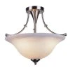 Perkins 18 in. 3-Light Brushed Nickel Semi Flush Mount Kitchen Ceiling Light Fixture with Marbleized Glass Shade by Bel Air Lighting