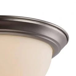 Mod Pod 15 in. 3-Light Brushed Nickel Flush Mount Kitchen Ceiling Light Fixture with Frosted Glass Shade by Bel Air Lighting -GlowNest Shop brushed nickel bel air lighting flush mount lights 70526 15 bn 4f 1000