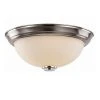Mod Pod 15 in. 3-Light Brushed Nickel Flush Mount Kitchen Ceiling Light Fixture with Frosted Glass Shade by Bel Air Lighting -GlowNest Shop brushed nickel bel air lighting flush mount lights 70526 15 bn 64 1000